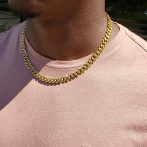 Men&#39;s Thick Waterproof Gold Cuban Link Chain Necklace