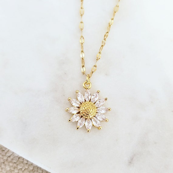 Sunflower Necklace, Flower Necklace - Etsy Sunflower Necklace, Flower Necklace - Etsy