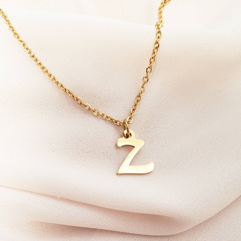 Letter Z Necklace Non Tarnish 18k Gold Filled Initial | Etsy