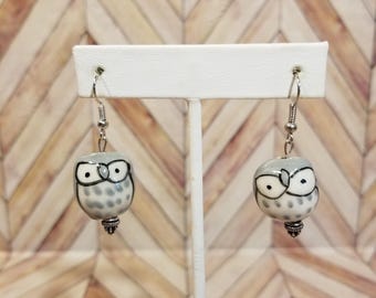 Owl Dangle Earrings — Whimsical Animal Jewelry, Lightweight Nature-Inspired Drop Earrings