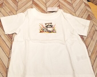 Baby / Toddler Shirt – Raccoons with Flowers Graphic Tee