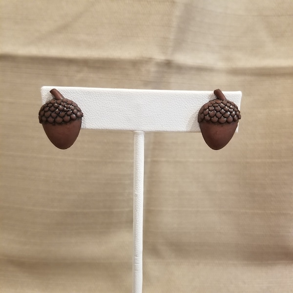 Handmade Fall Acorn Stud Earrings