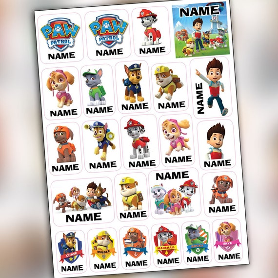 50%off PAW Patrol Name Labels Stickers Laundry safe | Etsy