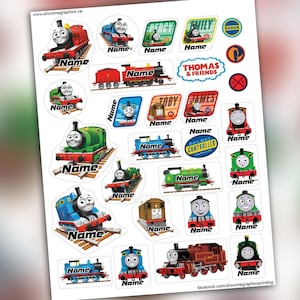 May include: A sheet of Thomas & Friends stickers, each depicting a different train character. The stickers are brightly coloured and include space for a name. The sheet also features the text "Thomas & Friends" and "Railway Controller".