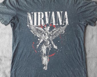Vintage 1992 Nirvana Smiley Face Distressed T-shirt - Etsy