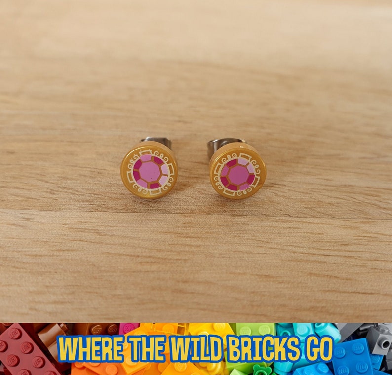 Orange LEGO Custom Stud Earrings FREE POST