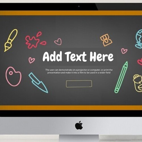Cartoon Chalkboard Powerpoint Template Chalkboard Animation Etsy