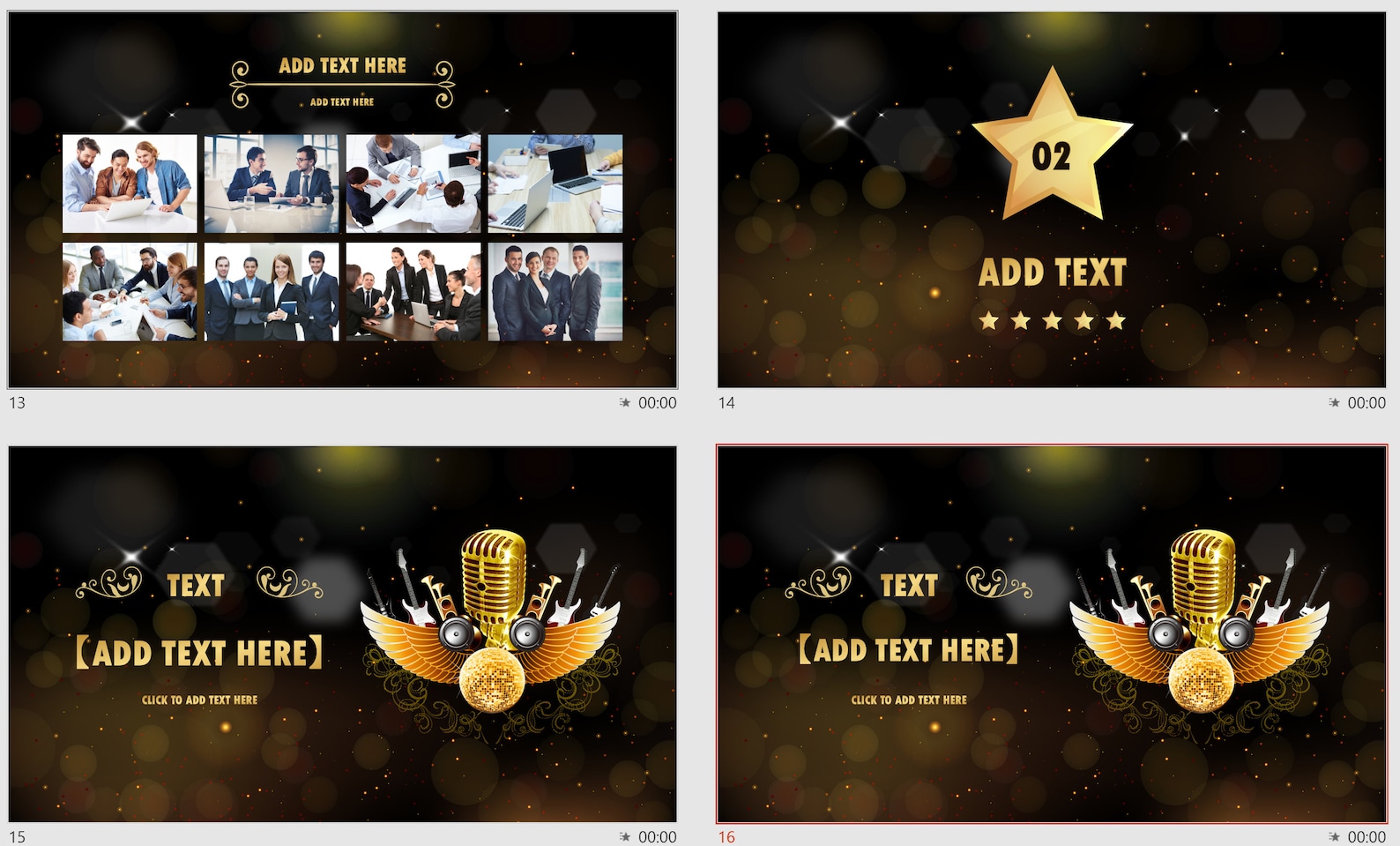 Gold Black Award Ceremony Powerpoint Template Powerpoint Etsy