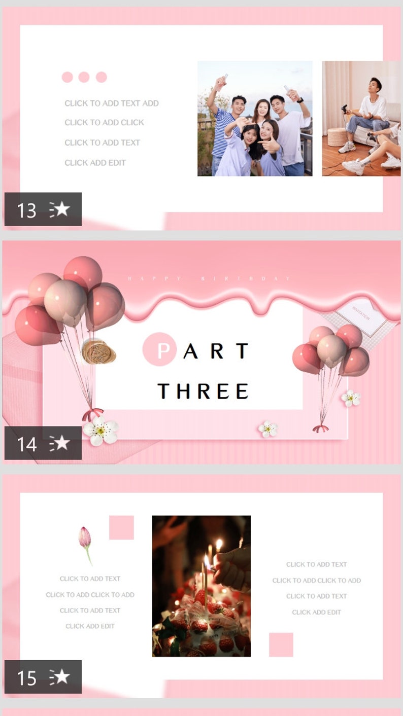Happy Pink Baby Shower Slideshow Birthday Powerpoint Etsy