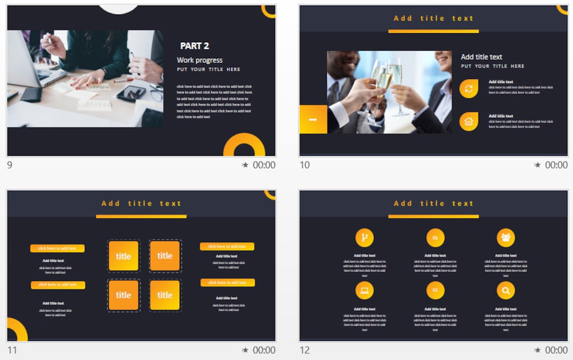 Black and Yellow Powerpoint Template Sales Powerpoint Etsy