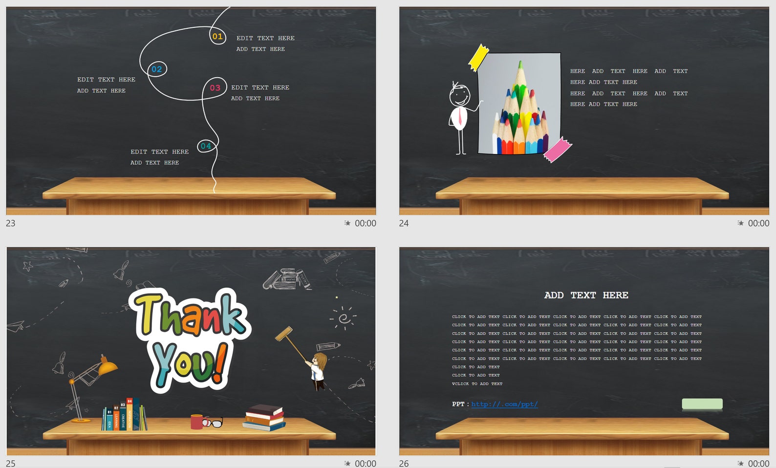 Blackboard chalk PPT template PowerPoint Chalk Effect Etsy France