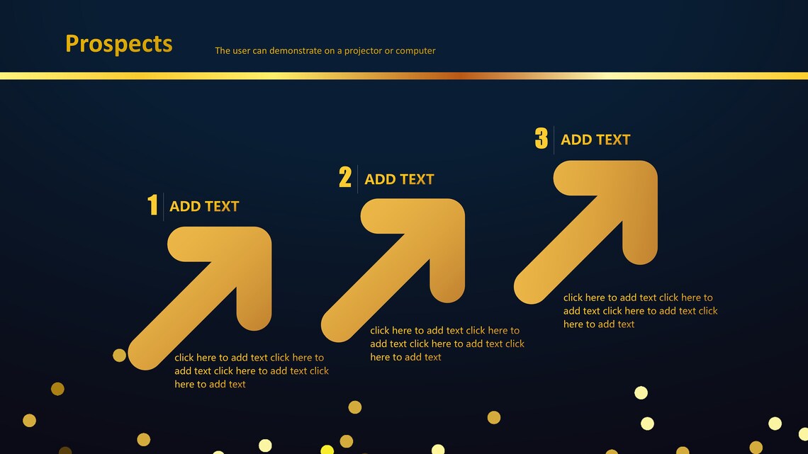 Elegant Blue and Gold Powerpoint Template, Dark Powerpoint, Business