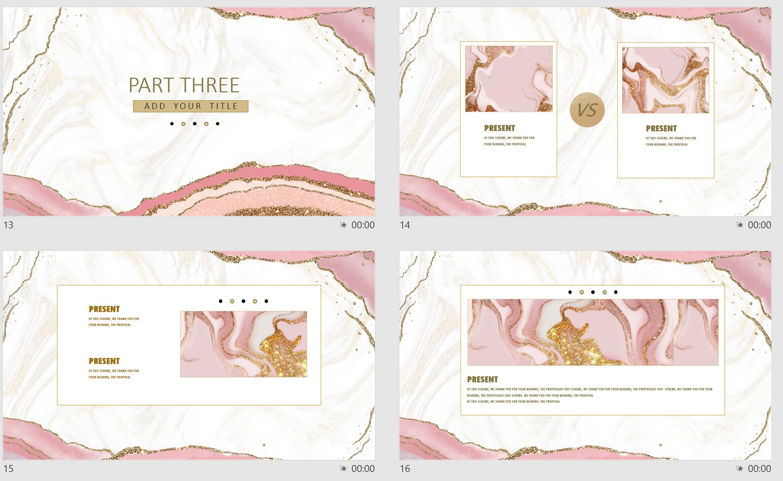 Pink and Gold Marble Business Powerpoint Template Gold Power Point ...