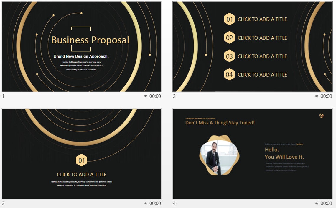 Black and Gold Business Powerpoint Template Business Proposal Etsy