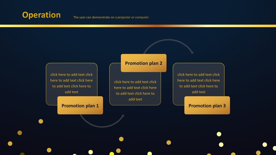 Elegant Blue and Gold Powerpoint Template, Dark Powerpoint, Business