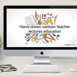 Doodle Briefpapier PowerPoint-Vorlage, bearbeitbare PowerPoint, Notiz Papier PowerPoint, Lehrer PowerPoint-Vorlage