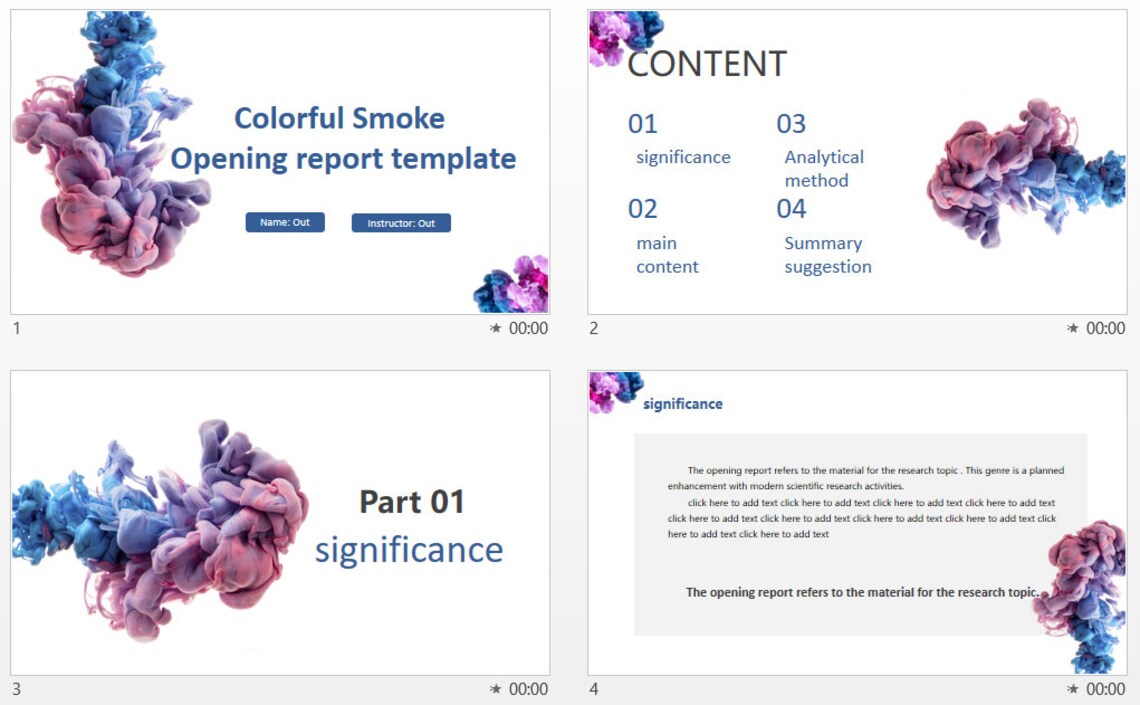 Smoke Effect Powerpoint Template, Editable in Microsoft Office Powerpoint, Business Power Point