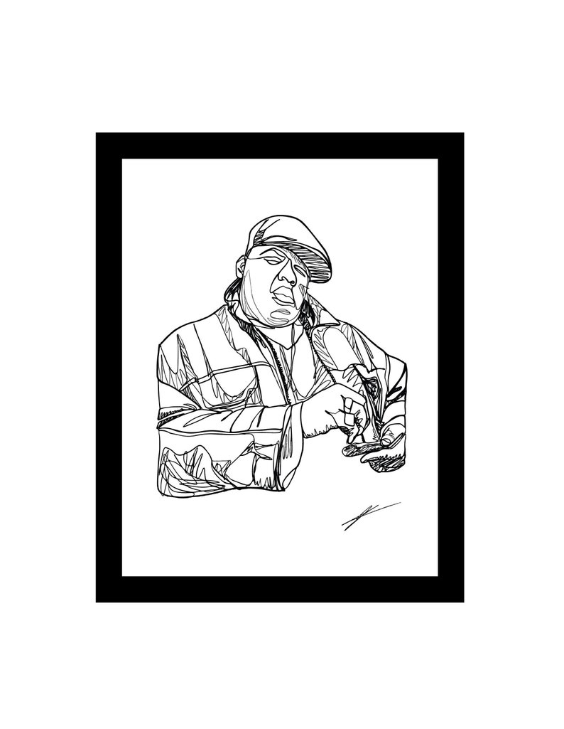 Biggie Smalls Line Art MultiSized DIGITAL PRINT