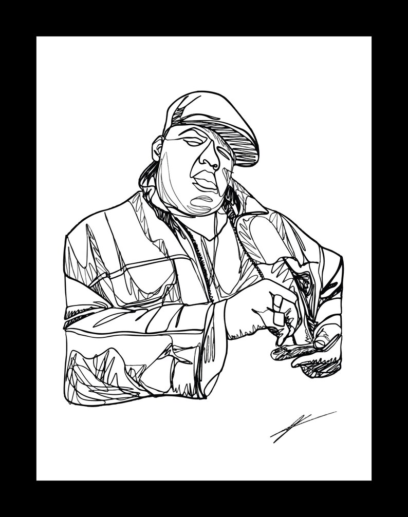 Biggie Smalls Line Art MultiSized DIGITAL PRINT