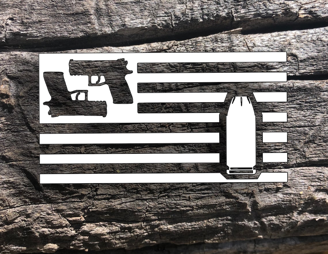 Vinyl Pistol Gun Flag Decalsmith and Wesson Decal American Etsy