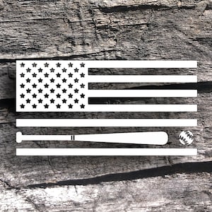 Calcomanía de béisbol, calcomanía de béisbol estadounidense, béisbol de EE.UU., EE.UU., calcomanía para Yeti, calcomanía de coche, pegatina, calcomanía de bandera estadounidense, pegatina de béisbol, MLB