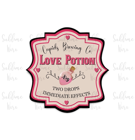 Valentine's day greeting card with love potion. Love symbols for