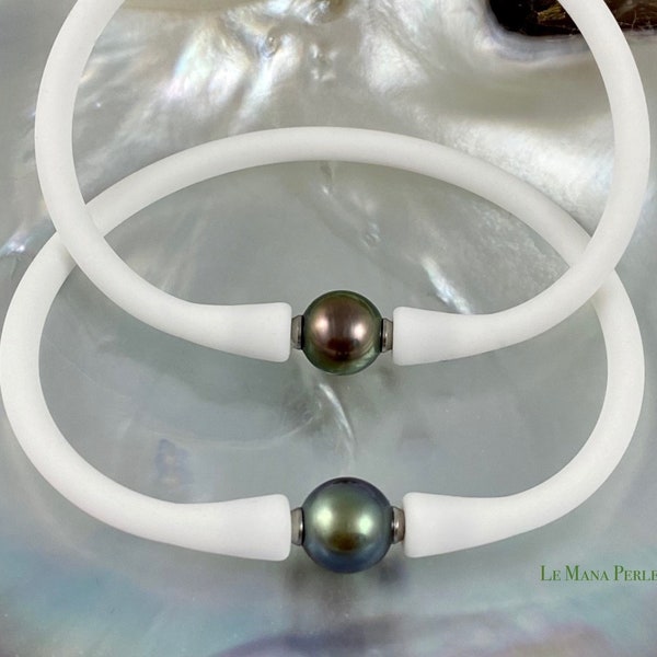 Silicone Bracelet With a Pearl Etsy