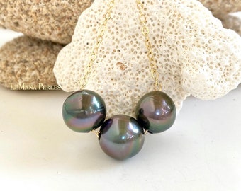 Tahitian 3-Pearl Floater Necklace