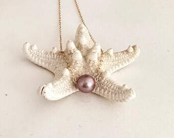 Pink Pearl Floater Necklace
