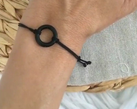 Pulsera protectora aro ónix