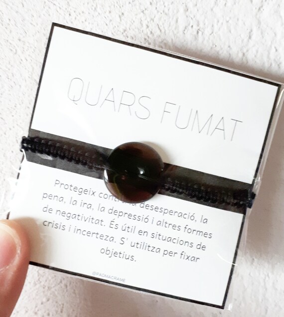 Pulsera donut cuarzo ahumado