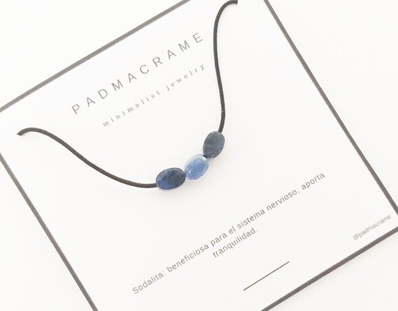 Collar ajustable con mineral sodalita