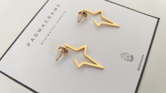 Pendientes acero dorado estrella
