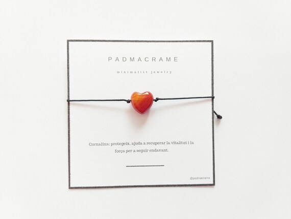 Pulsera corazón cornalina