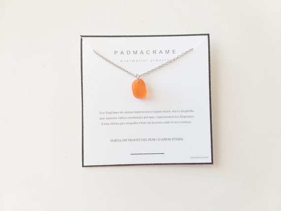 Collar lágrima de sirena naranja