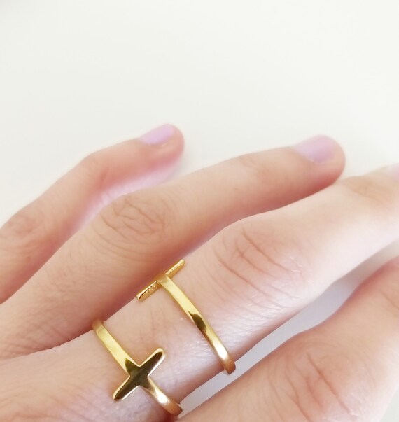 Anillo acero dorado