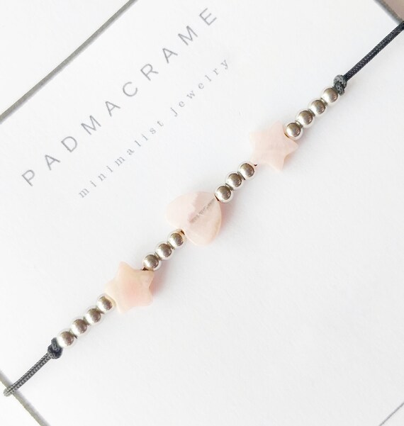 Pulsera de acero y rodocrosita LOVE & STAR
