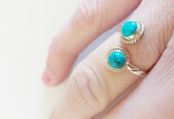 Anillo de plata de ley con turquesa