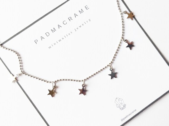 Collar acero estrellitas
