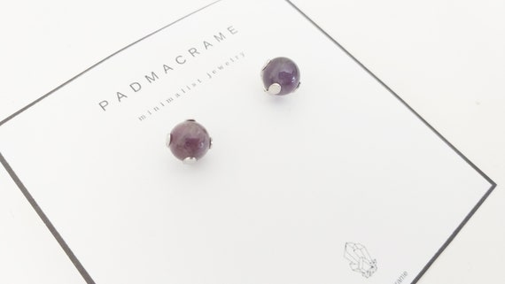 Pendientes de acero y amatista