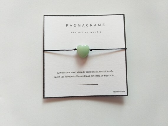 Pulsera corazón aventurina verde