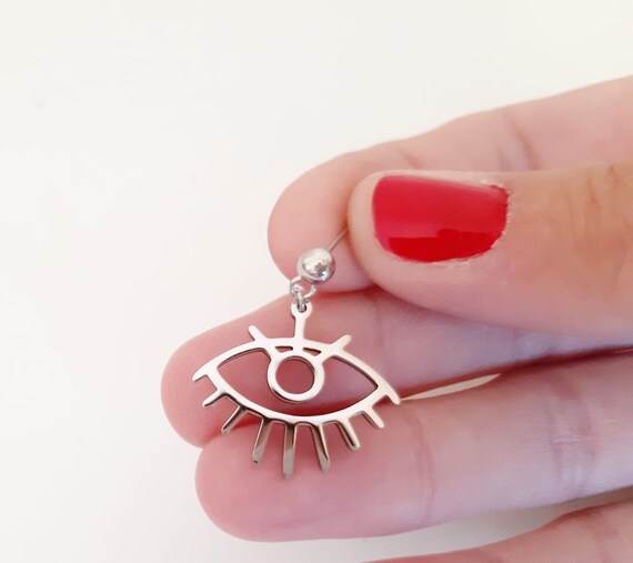 Pendientes acero ojo protector