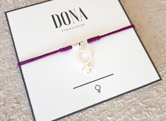 Pulsera de plata símbolo femenino