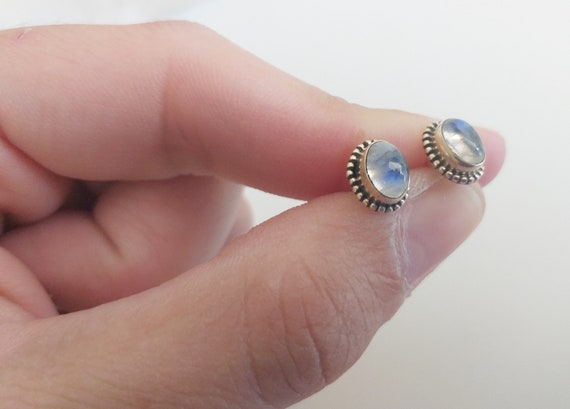 Pendientes de plata de ley y piedra luna