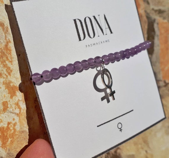 Pulsera con símbolo femenino de plata, bracelet, women, feminism, día de la mujer