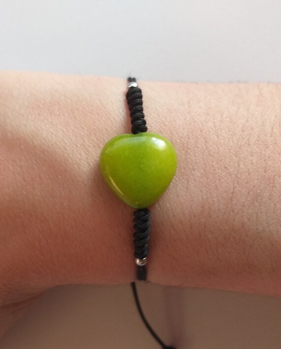 Pulsera de corazón de jade