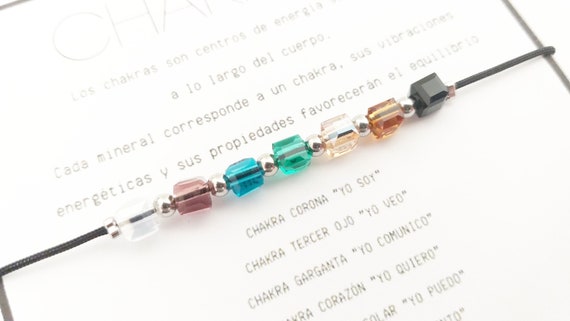 Pulsera chakras crystal therapy cube