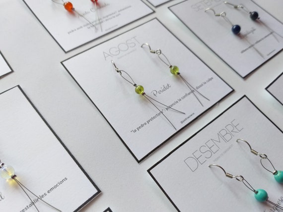 Pendientes con piedra de nacimiento, birthstone