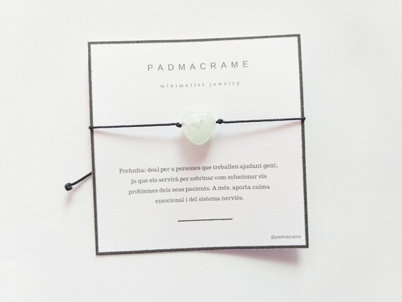 Pulsera corazón prehnita