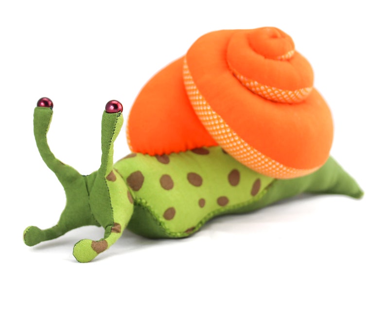 Jester The Snail PDF plush Digital download slug soft toy sewing pattern shell stuffed animal image 2